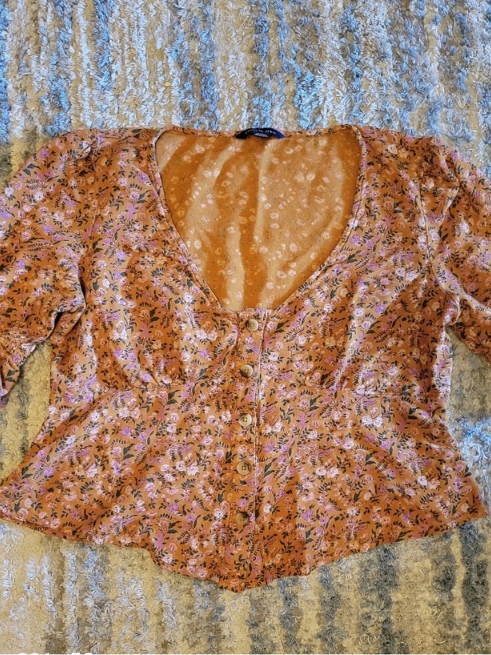 American Eagle Outfitters Pink Floral Crop Top